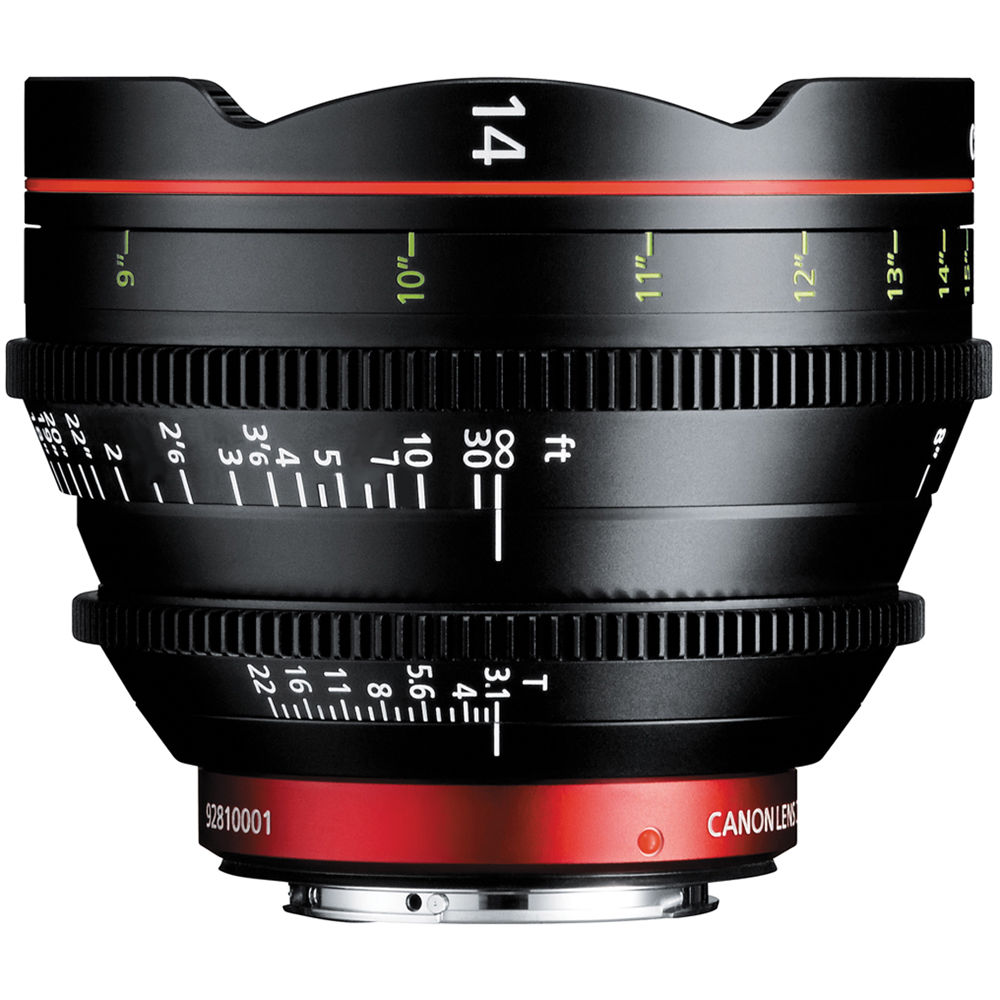 Canon CN-E 14mm T3.1 L F Cinema Prime Lens (EF Mount) (8325B001) Base Bundle