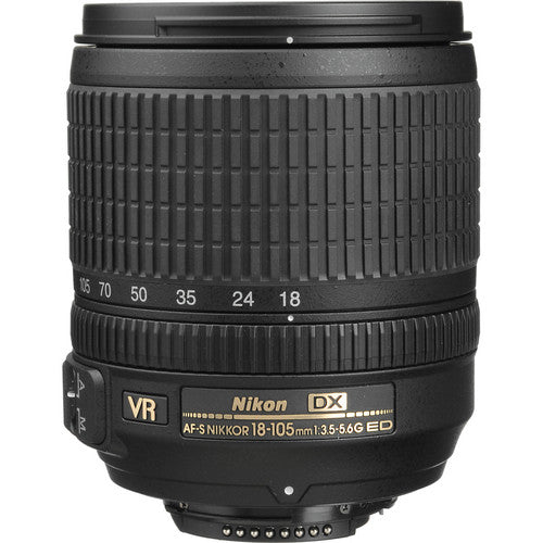 Nikon AF-S DX NIKKOR 18-105mm f/3.5-5.6G ED VR Lens 2179 + Filter Kit + Cap Keeper - Bundle