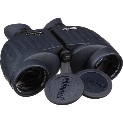Steiner 7x50 Commander Binoculars (2304) Bundle with Padded Backpack, Floating Wrist Strap, and 6Ave Cleaning Kit