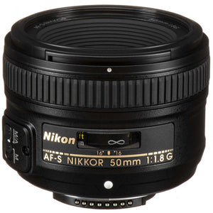 Nikon AF-S 50mm f/1.8G Compact Prime Lens 2199 Intl Model Bundle