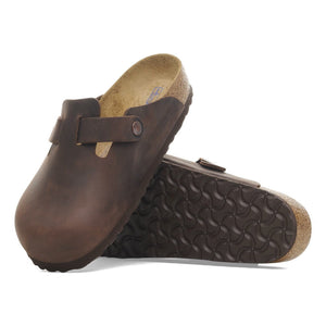 Birkenstock Unisex Boston Soft Footbed Clog, Habana Oiled Leather, EU 38 7-7.5 Women/ 5-5.5 Men