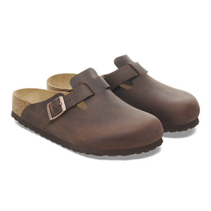 Birkenstock Unisex Boston Soft Footbed Clog, Habana Oiled Leather, EU 38 7-7.5 Women/ 5-5.5 Men