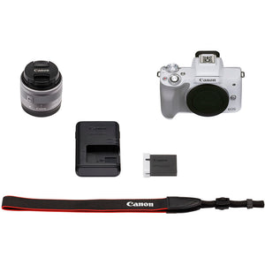 Canon EOS M50 Mark II Mirrorless Camera W/ 15-45mm Lens + 64GB Card Starter Bundle