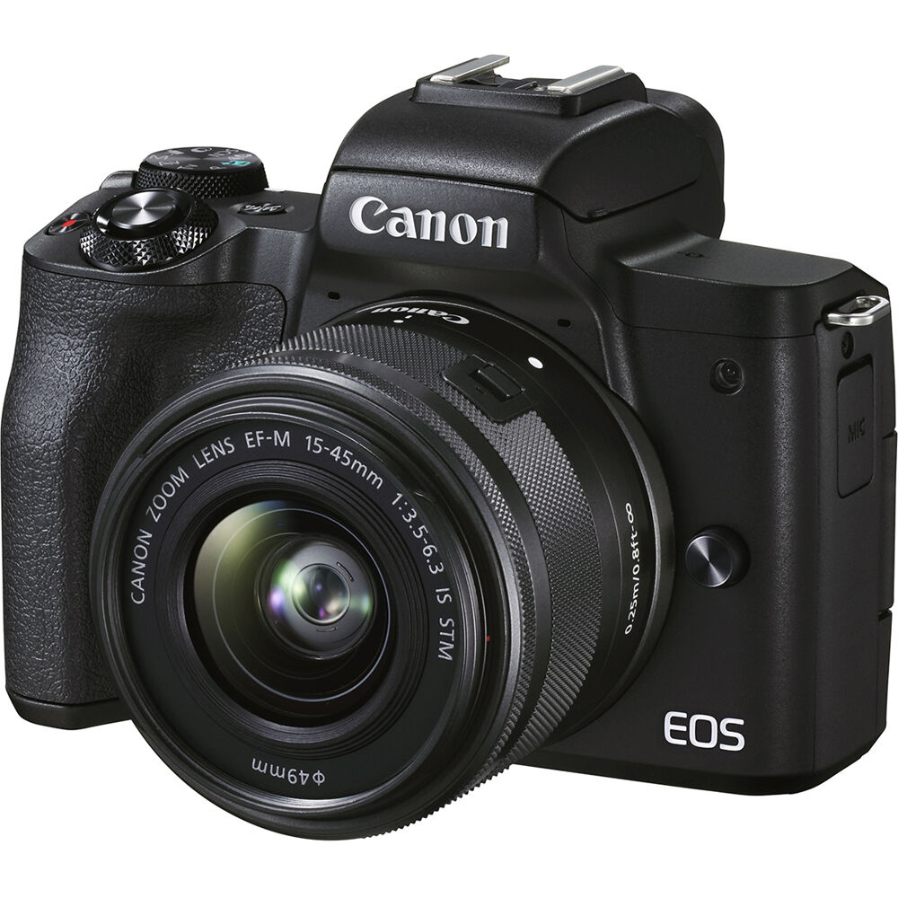 Canon EOS M50 Mark II Mirrorless Camera W/ 15-45mm Lens + 64GB Card Graphic Bundle