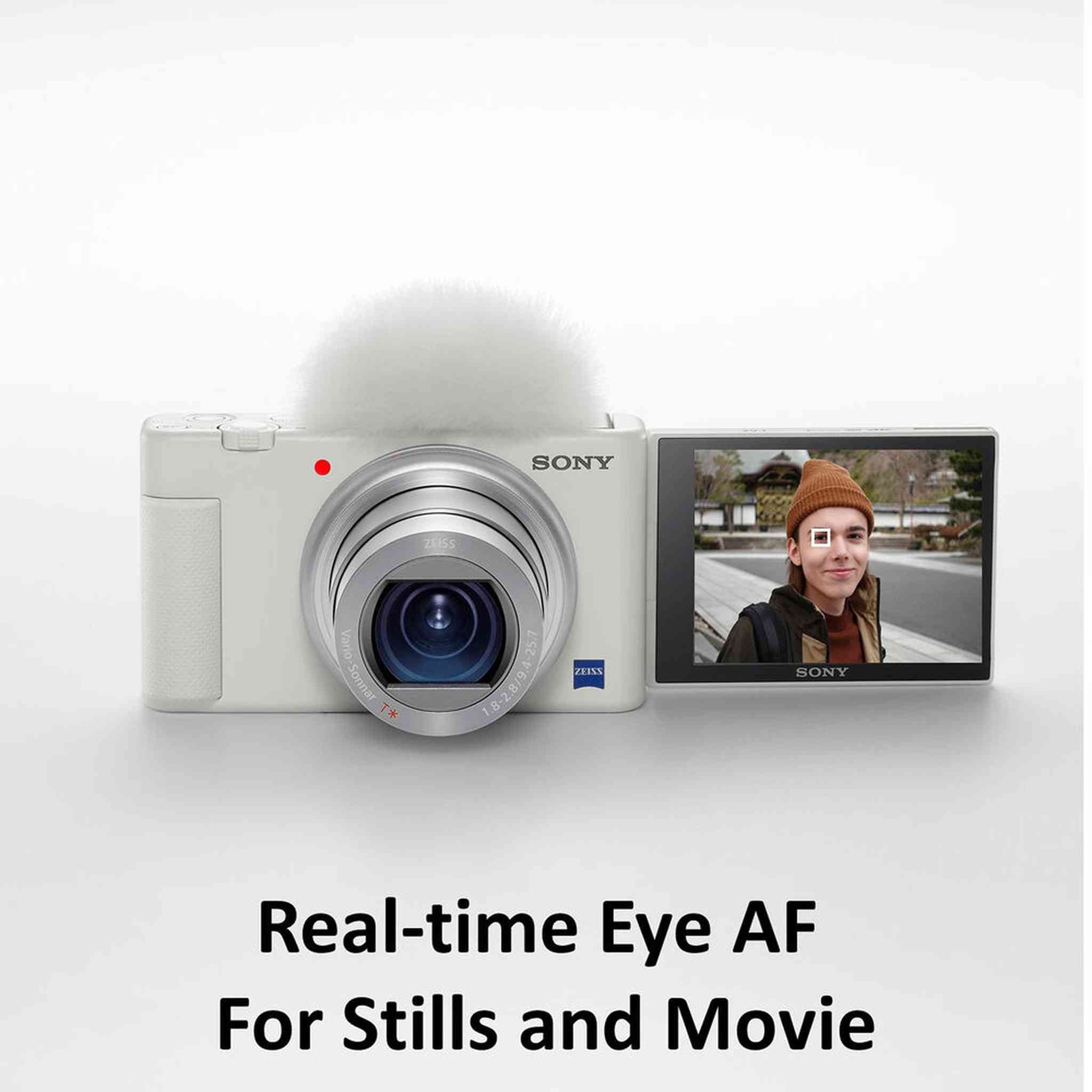 Sony ZV-1 Digital Camera White + 64GB Card + Case + Tripod + Cleaning Kit Sony