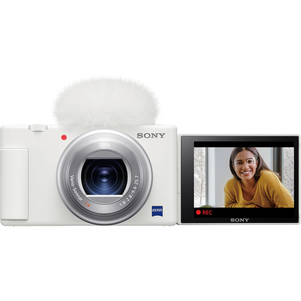 Sony ZV-1 Digital Camera White + 64GB Card + Case + Tripod + Cleaning Kit