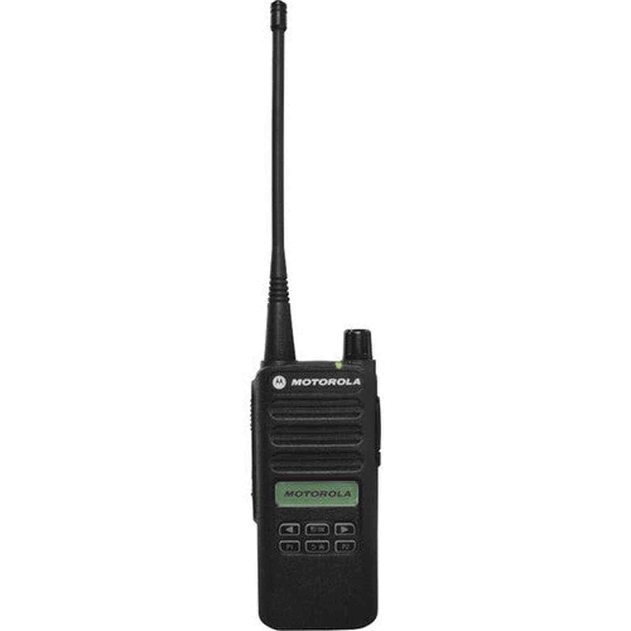 Motorola CP100D Analog UHF Portable Two Way Radio With Display and Limited Keypad, 16 Channel, - 2 Pack With Mic Bundle