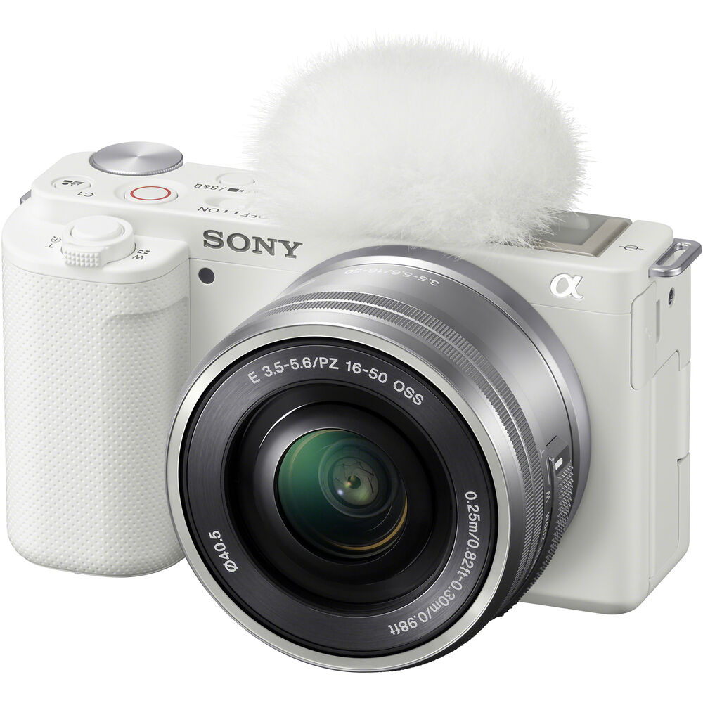 Sony ZV-E10 Mirrorless Camera w/ 16-50mm Lens (White) + Extra Battery + Software
