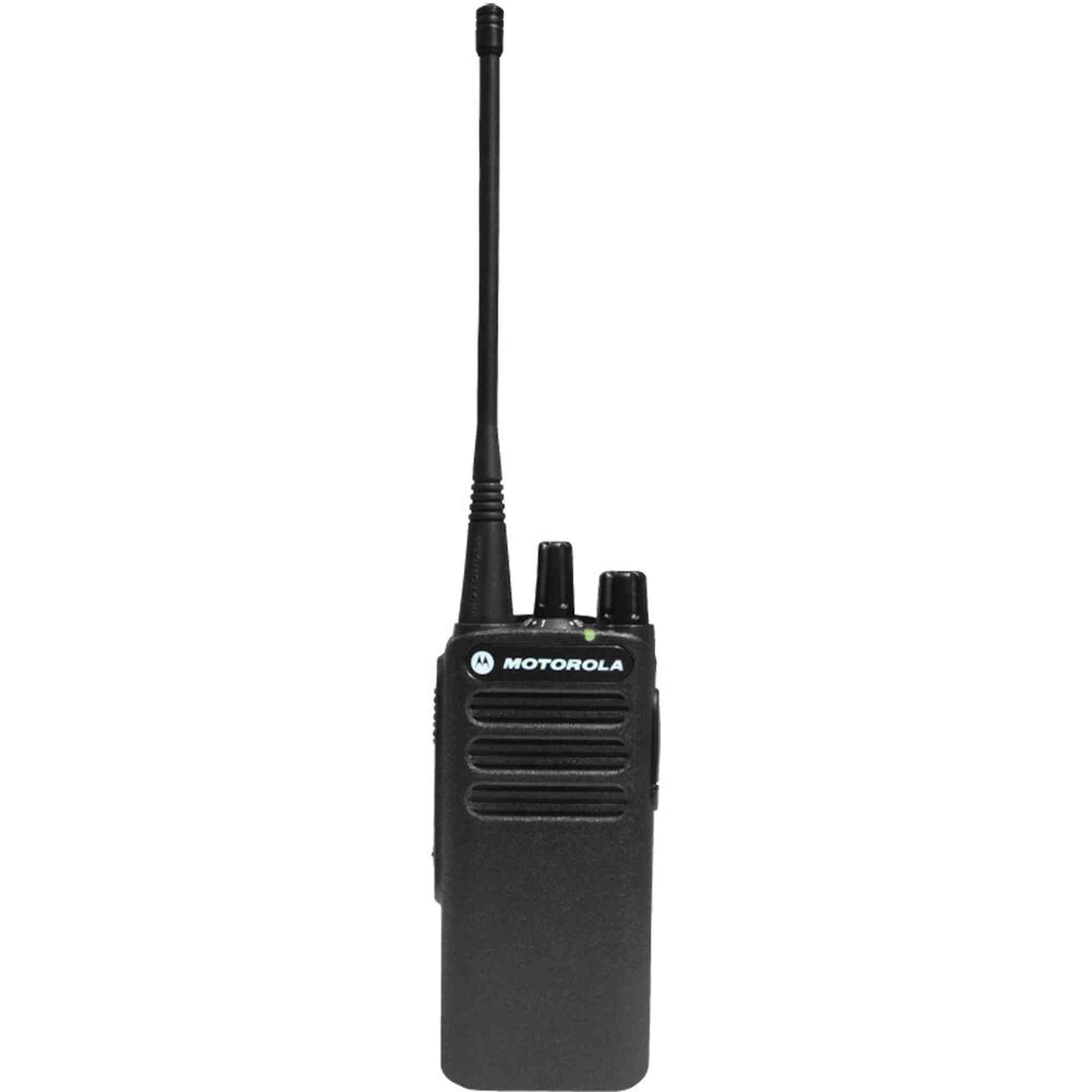 Motorola CP100D Analog UHF Portable Non-Display Two Way Radio, 16 Channel, 2 Pack With Mic Bundle