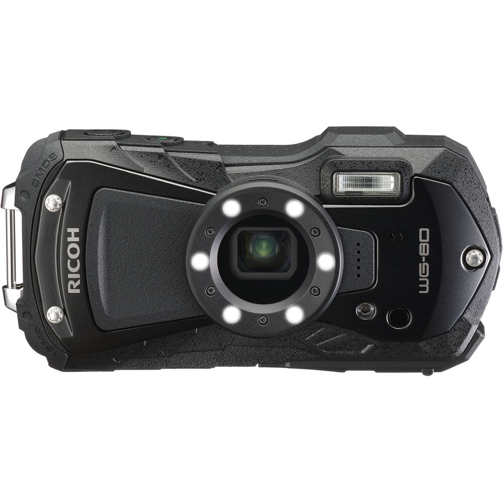 Ricoh WG-80 Waterproof Digital Camera (Black) with Accessories