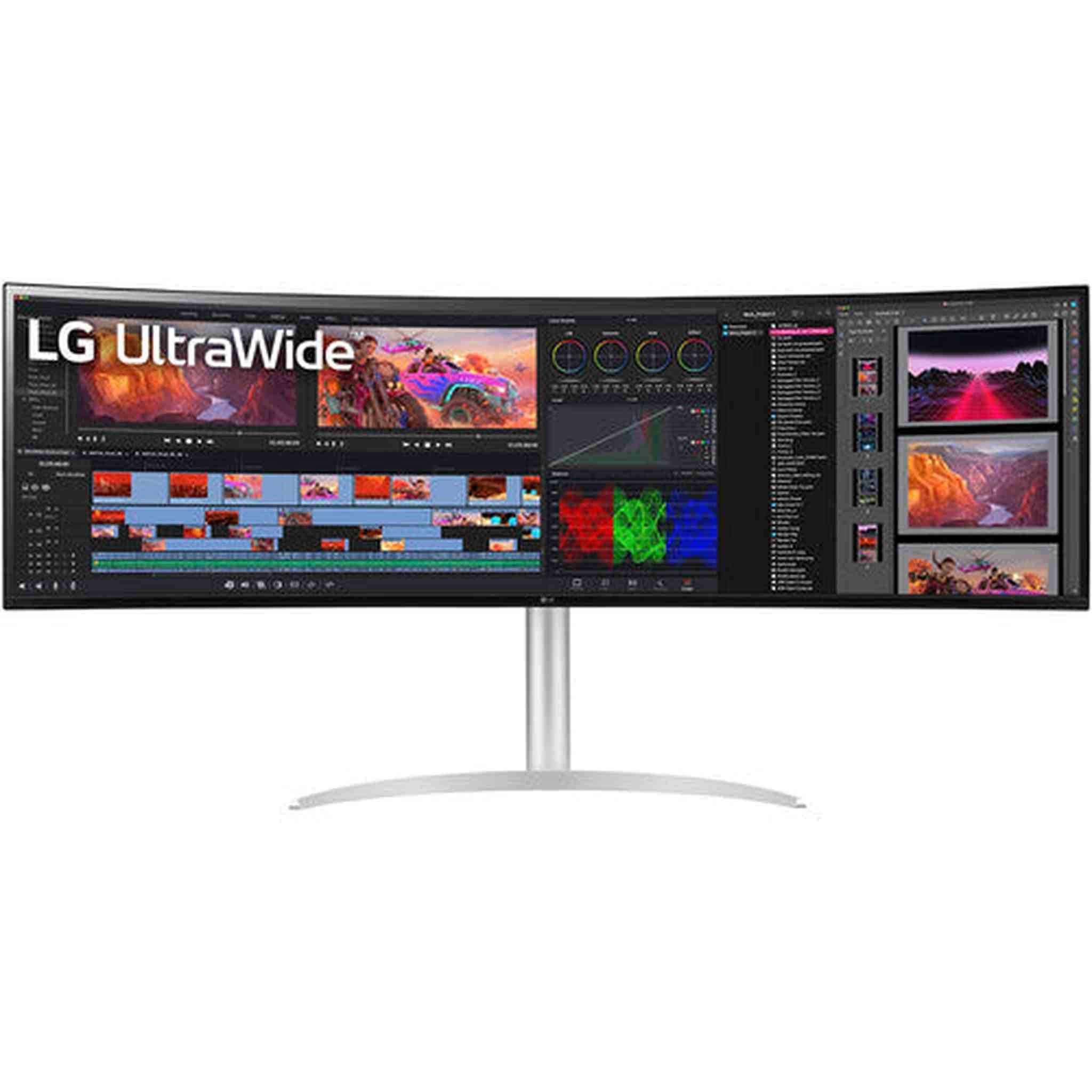 LG 49WQ95C-W UltraWide 49 Inch Curved Gaming Monitor 144hz 5120x1440 Bundle LG