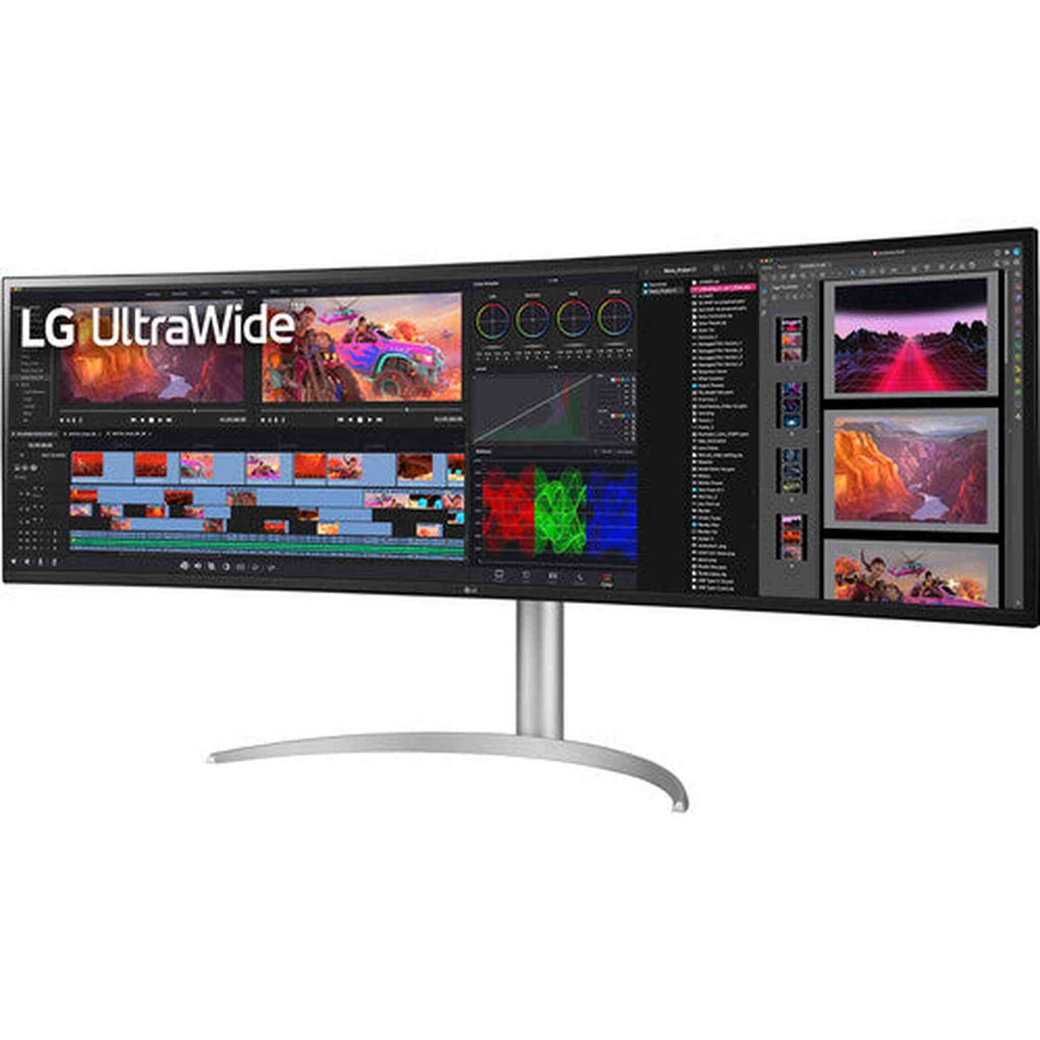 LG 49WQ95C-W UltraWide 49 Inch Curved Gaming Monitor 144hz 5120x1440 Bundle LG