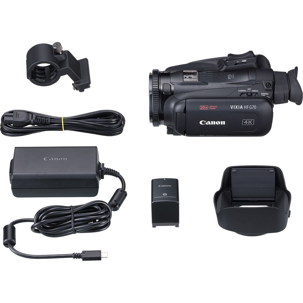 Canon Vixia HF G70 UHD 4K Camcorder + 64GB Memory Card + 2 x BP828 + More