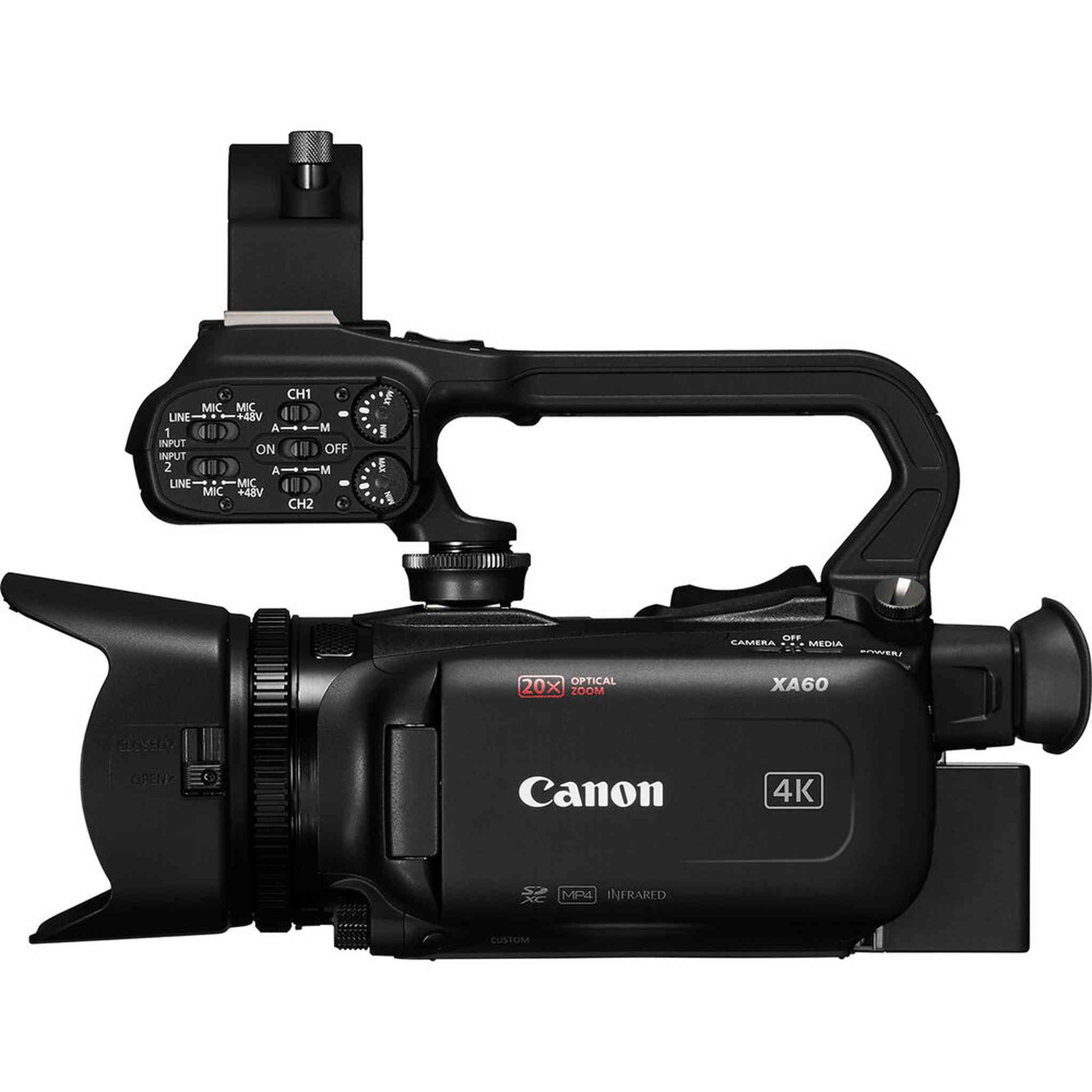 Canon XA60 Professional UHD 4K Camcorder + 4K Monitor + Pro Mic + 2 x 64GB + More - Reconditioned Canon