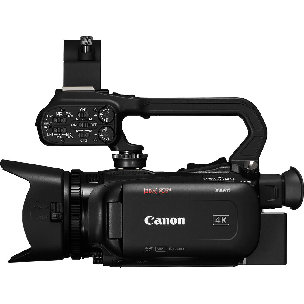 Canon XA60 Professional UHD 4K Camcorder + 4K Monitor + Pro Mic + 2 x 64GB + More