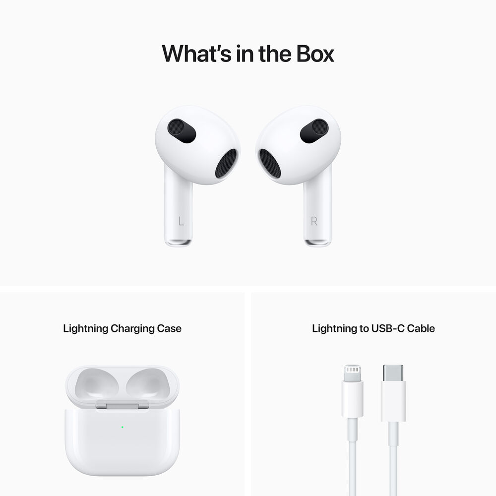 Apple AirPods with Lightning Charging 3rd Gen with Cable Ties + Charger