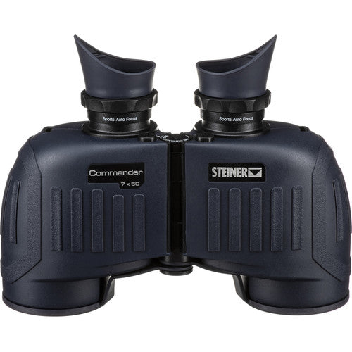 Steiner 7x50 Commander Binoculars (2304) Bundle with Padded Backpack, Floating Wrist Strap, and 6Ave Cleaning Kit