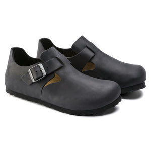 Birkenstock Unisex London Leather Black Shoes 6 W / 4 M US