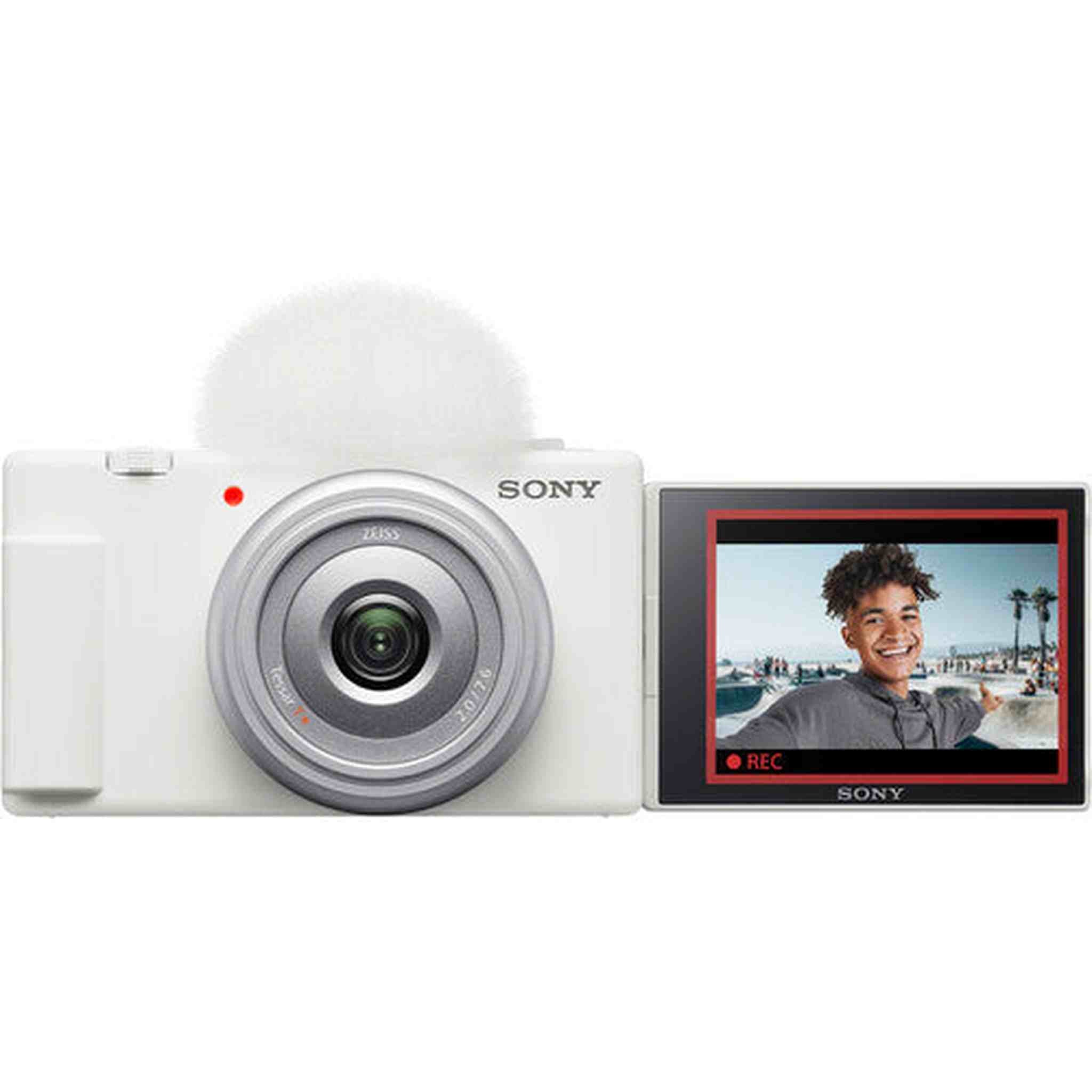 Sony ZV-1F Vlogging Camera White ZV1F/W + Filter Kit + 64GB Card + Corel Software Sony