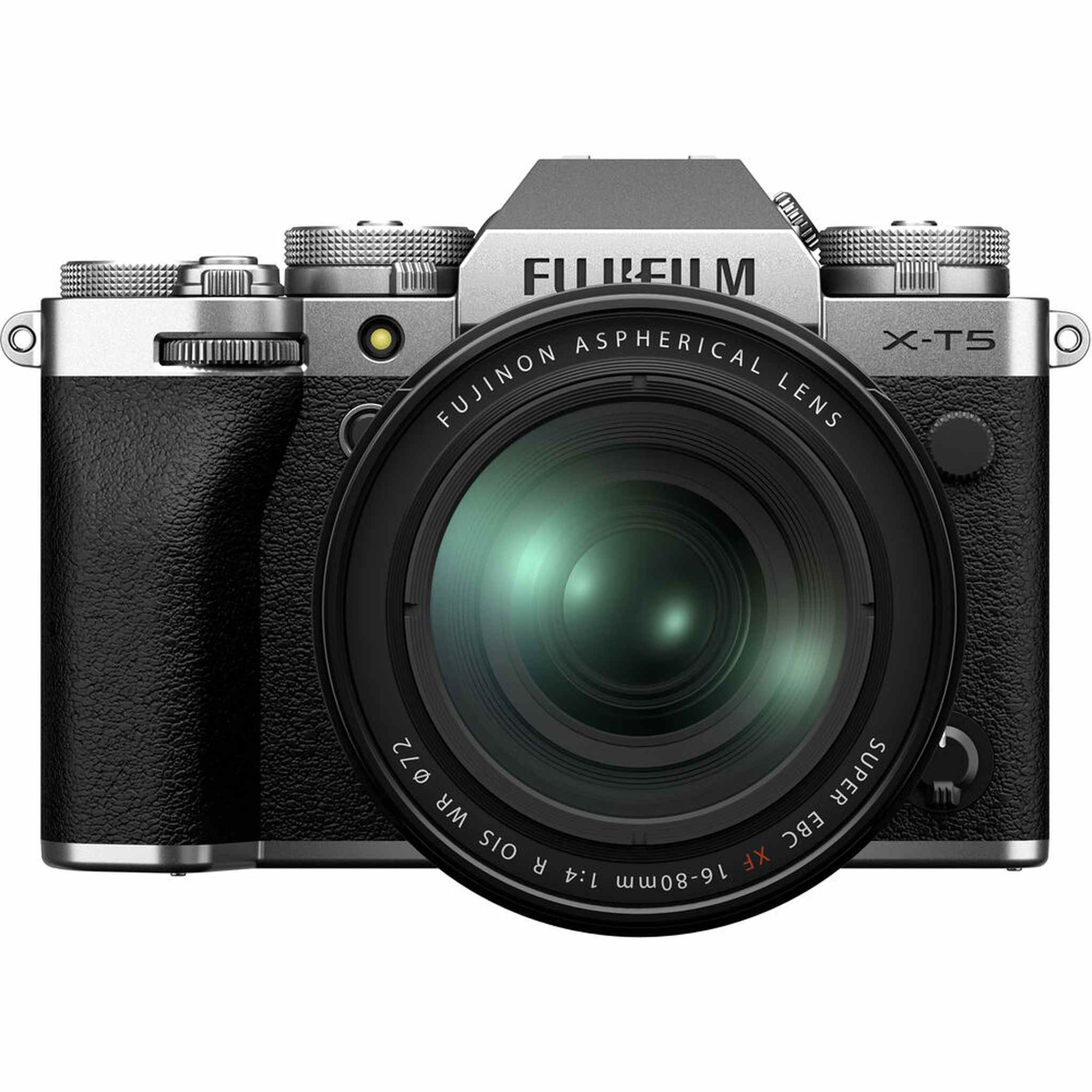 Fujifilm X-T5 Mirrorless Camera with 16-80mm Lens Silver Sony 64GB Card Bundle Fujifilm