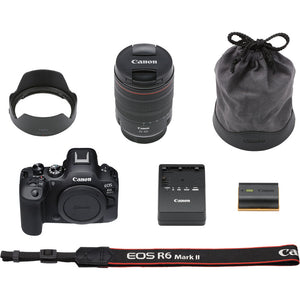 Canon EOS R6 Mark II Mirrorless Camera with 24-105mm f/4 Lens 5666C011 - Advanced Bundle