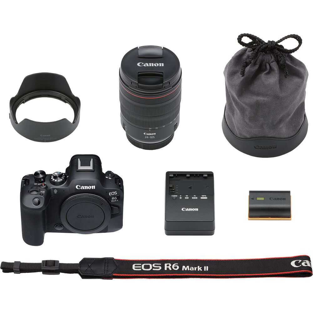 Canon EOS R6 Mark II Mirrorless Camera with 24-105mm f/4 Lens 5666C011 - Basic Bundle