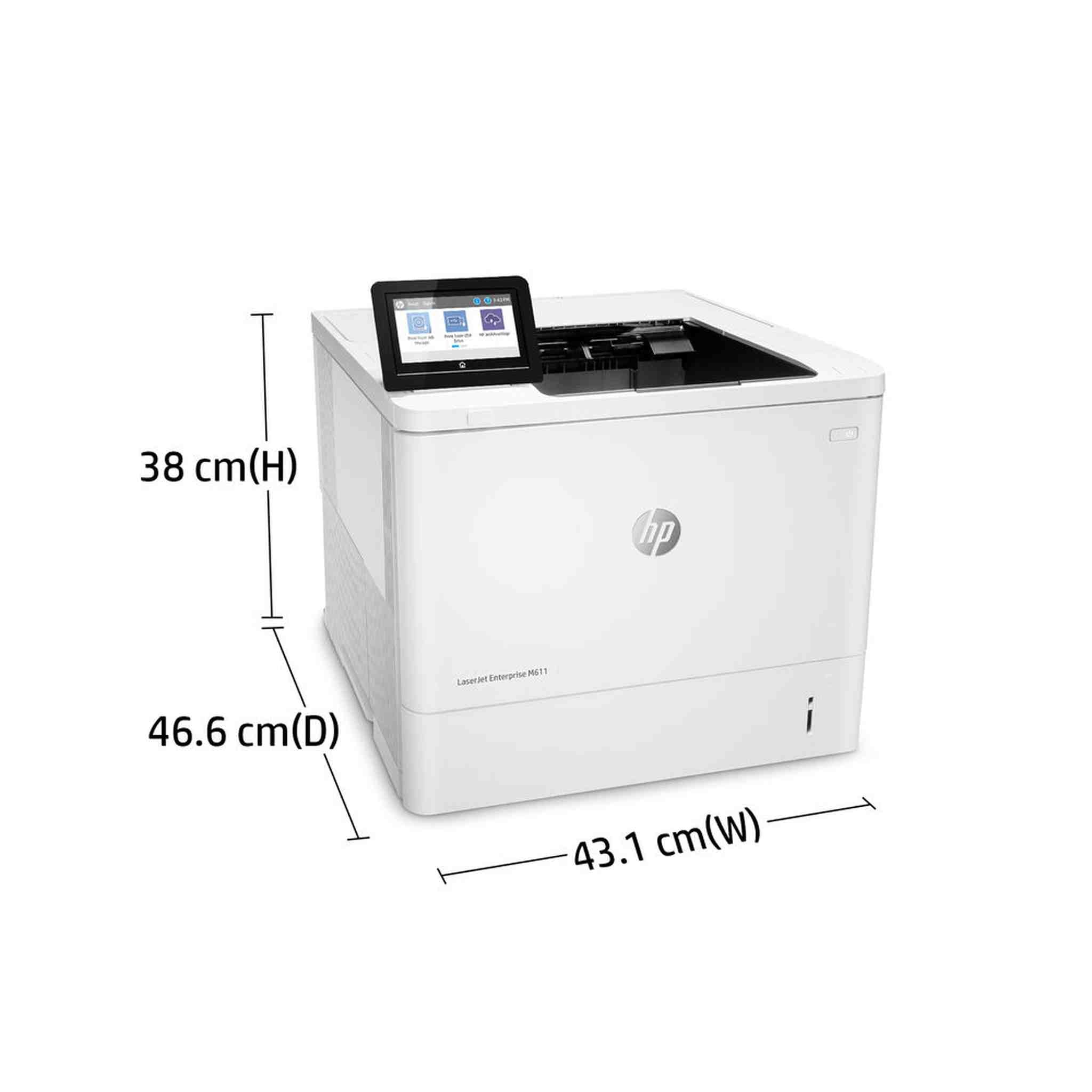 HP M611dn Laserjet Enterprise B & W - Duplex - Printer + Printer Cable + More