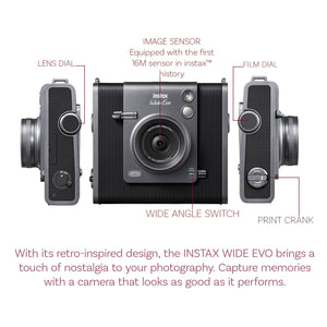 Fujifilm Instax Wide Evo Hybrid Instant Film Camera + Wide Instant Film + more