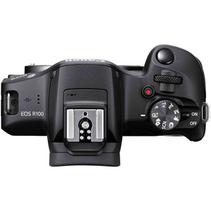 Canon EOS R100 Mirrorless Camera with 18-45mm Lens + Rode Mic + Filter Kit + More Canon