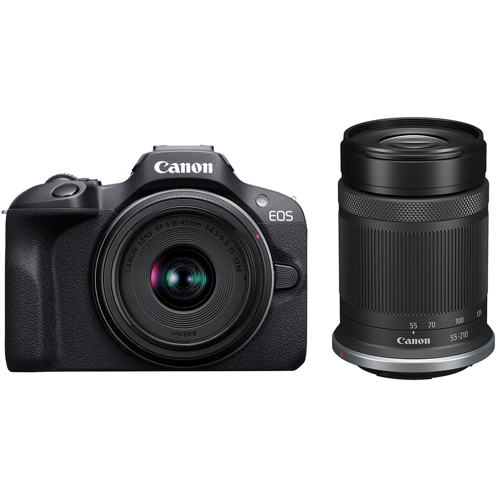 Canon EOS R100 Mirrorless Camera with 18-45mm and 55-210mm Lenses Pro Kit