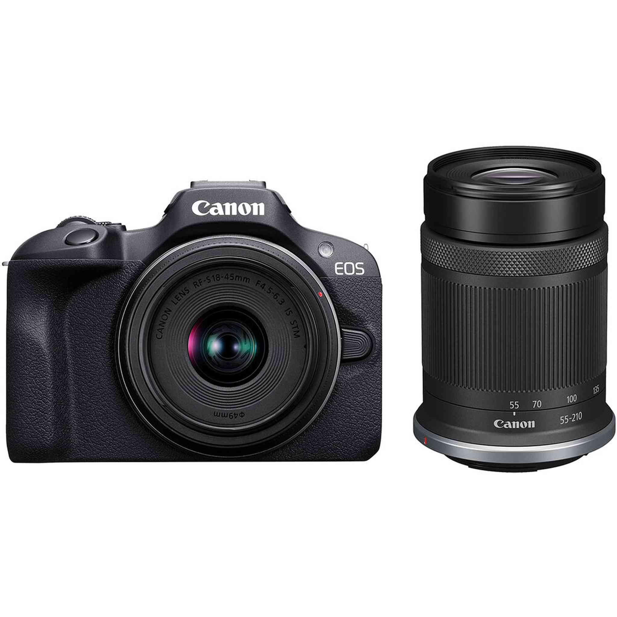 Canon EOS R100 Mirrorless Camera w 18-45mm and 55-210mm Lenses Kit + Filters + More International Version International Model