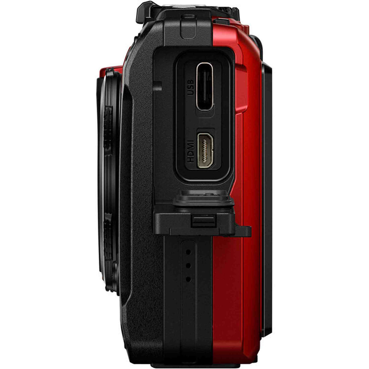 OM SYSTEM Tough TG-7 Digital Camera Bundle Red V110030RU000 + 64GB Card + Case