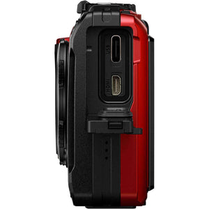 OM SYSTEM Tough TG-7 Digital Camera Bundle Red V110030RU000 + 64GB Card + Case