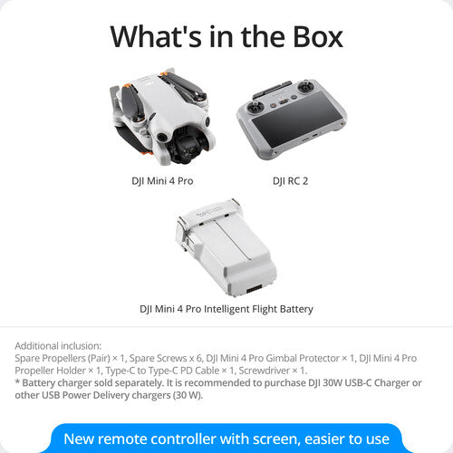 DJI Mini 4 Pro Drone with RC 2 Controller Accessory Bundle