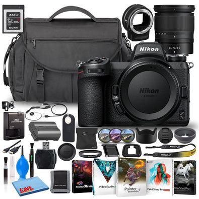 Nikon Z 7II Mirrorless Camera with 24-70mm Lens International XQD + FTZ Bundle