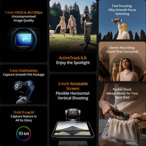 DJI Osmo Pocket 3 Creator Combo, 3-Axis Stabilization and DJI Mic 2 + More