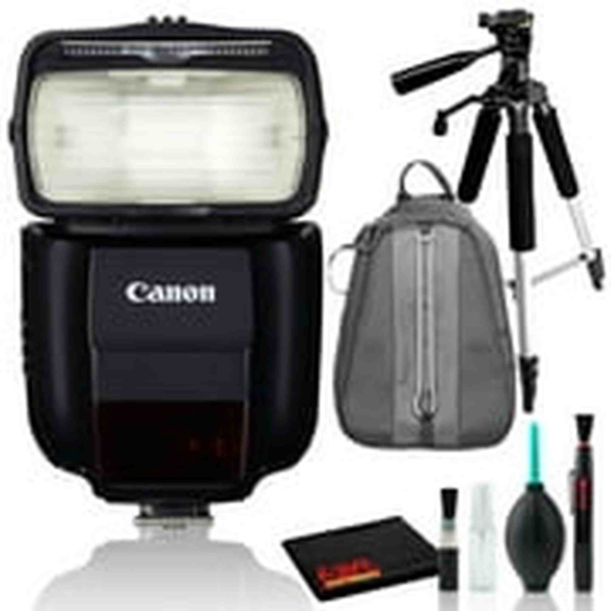 Canon Speedlite 430EX III-RT Intl Model with Aluminum Tripod and Backpack