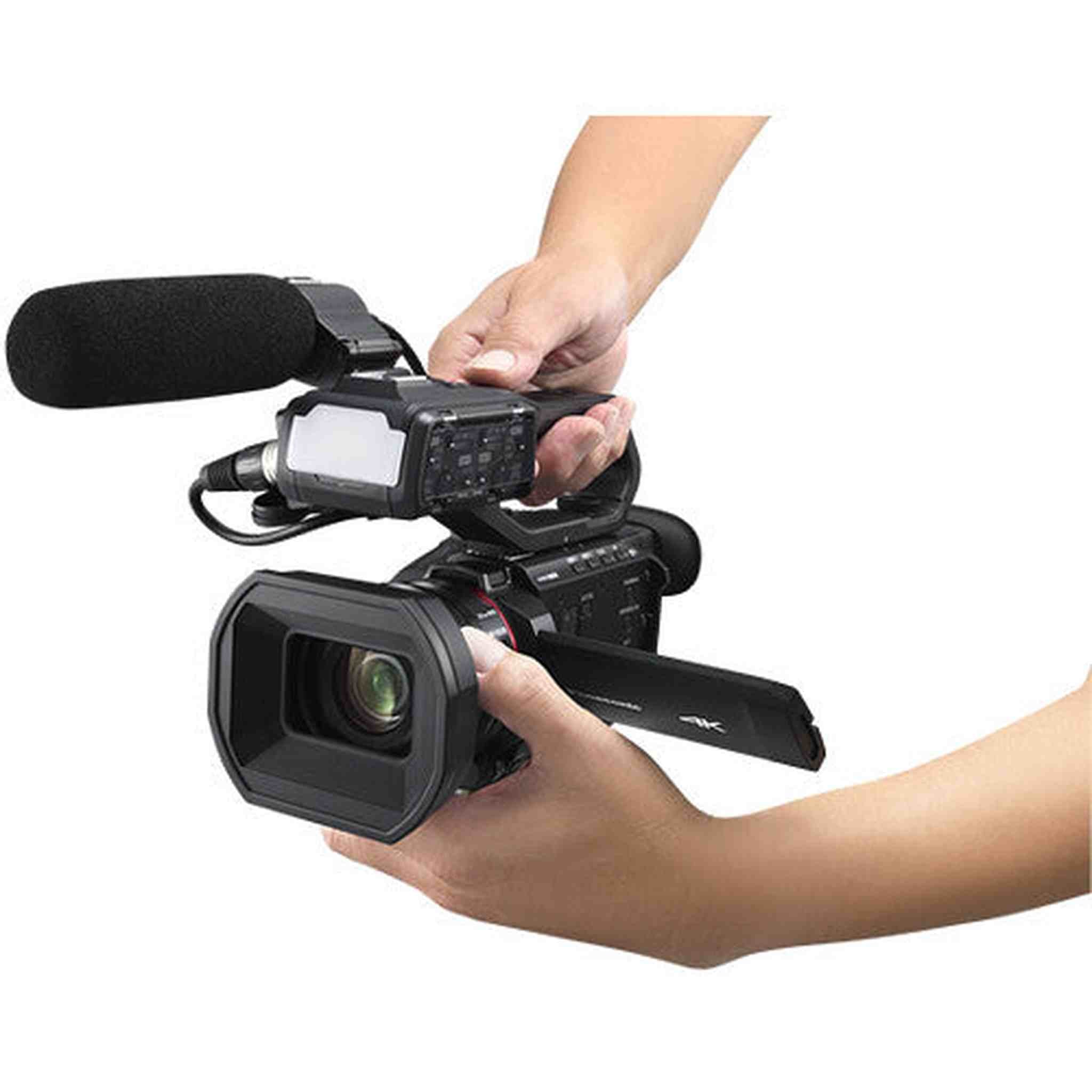 Panasonic AG-CX20 4K Professional Compact Camcorder with Rich Connectivity + 4K Monitor + More