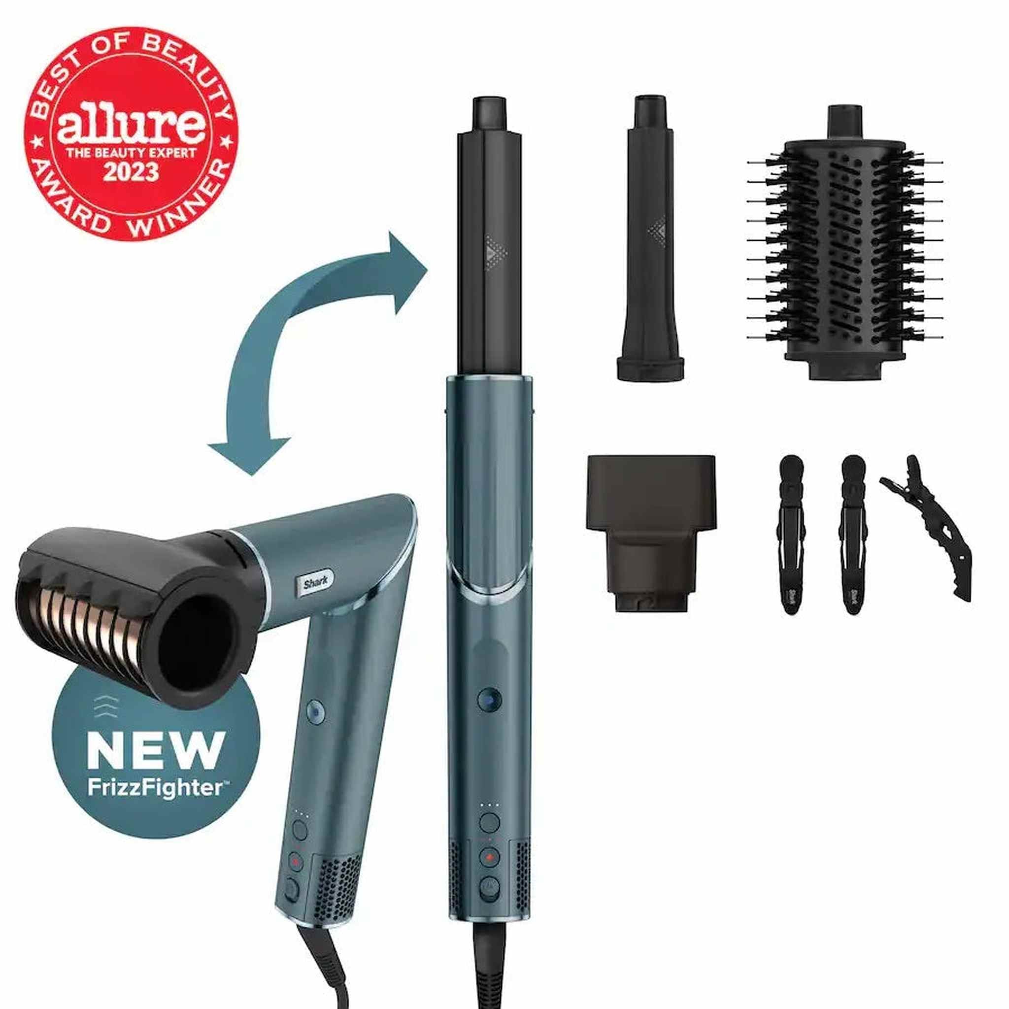 Shark - Refurbished Excellent - Certified Renewed FlexStyle FrizzFighter Finishing Tool Limited Edition Gift Set - Teal - Reconditioned