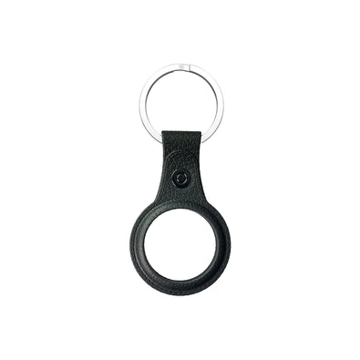 AirTag TPU Case leather finish with keychain Black