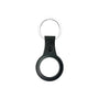 AirTag TPU Case leather finish with keychain Black