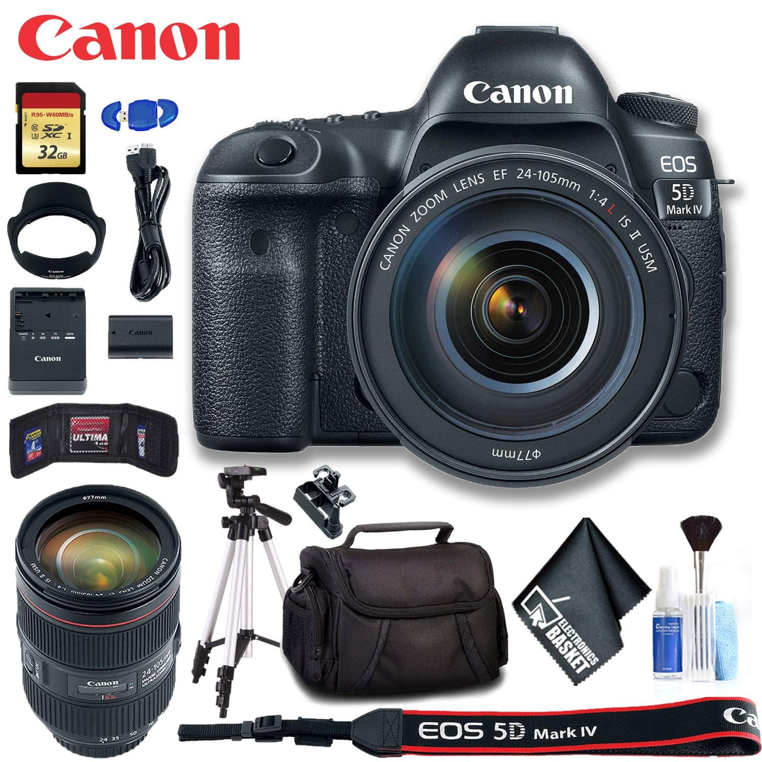 Canon EOS 5D Mark IV DSLR Camera with 24-105mm f/4L II Lens (Intl Model) Ultimate Bundle