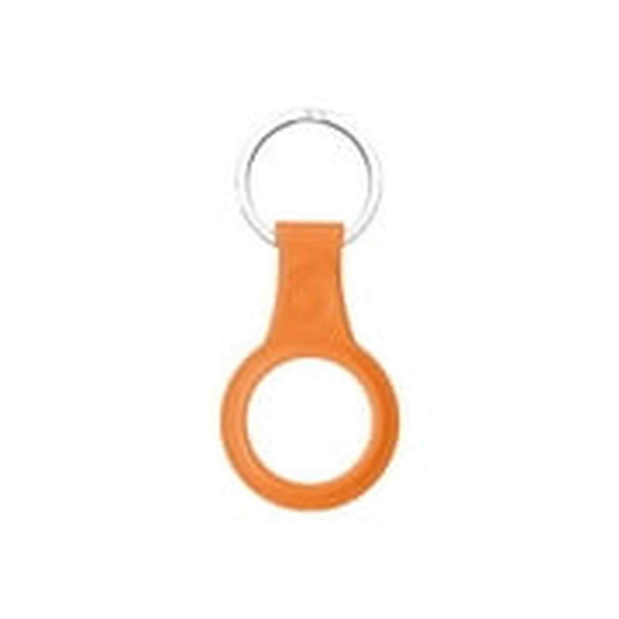 AirTag TPU Case leather finish with keychain Orange 6Ave