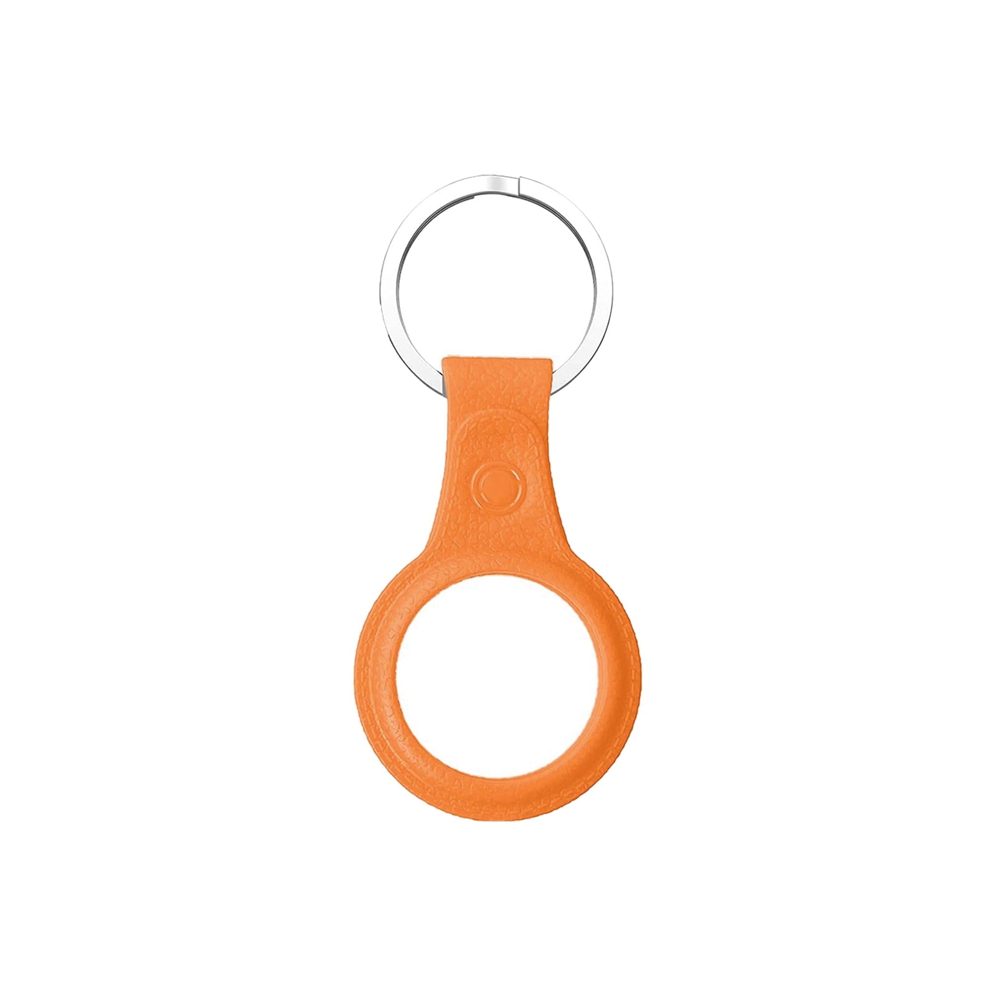 AirTag TPU Case leather finish with keychain Orange 6Ave