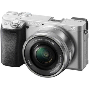 Sony a6400 Mirrorless Camera with 16-50mm f/3.5-5.6 II Lens Silver - Bundle