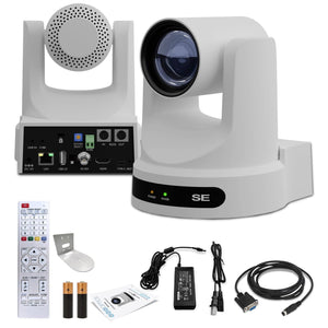 PTZOptics Move SE PTZ Camera with 12x Optical Zoom White + Wall Mount White