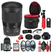 Sigma 16mm f/1.4 DC DN Contemporary Lens for Sony E (402965) Bundle