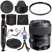 Sigma 35mm f/1.4 DG HSM Art Lens for Nikon DSLR Cameras #340306 + Lens Pen Cleaner + Microfiber Cleaning Cloth + Lens Capkeeper + Flexible Tripod Bundle (International Model No Warranty)