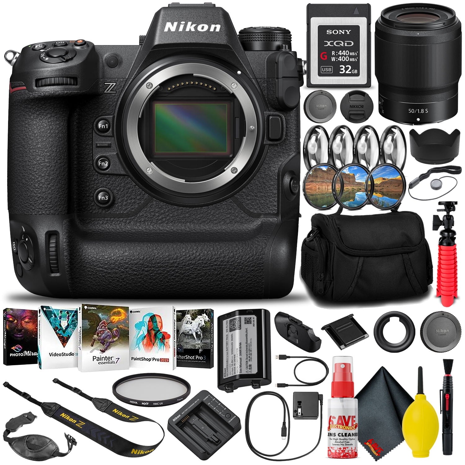 Nikon Z9 Mirrorless Camera (1669) with 50mm Lens + 32GB XQD Card (INTL)