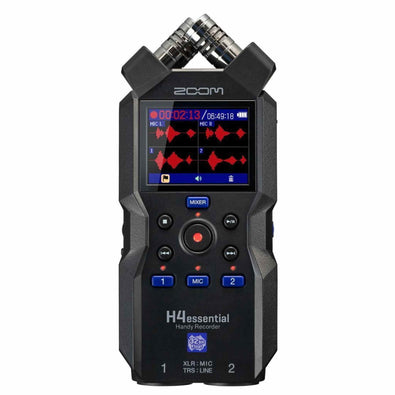 Zoom H4essential 4-Track Handy Recorder 2024 Model, Essential Series with 32-Bit Float, Accessibility, Stereo Microphones, 2 XLR/TRS Combo Inputs, USB Interface, for Musicians, Podcasters, and More